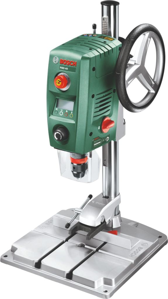A Bosch PBD 40 drill press is shown against a white background.
