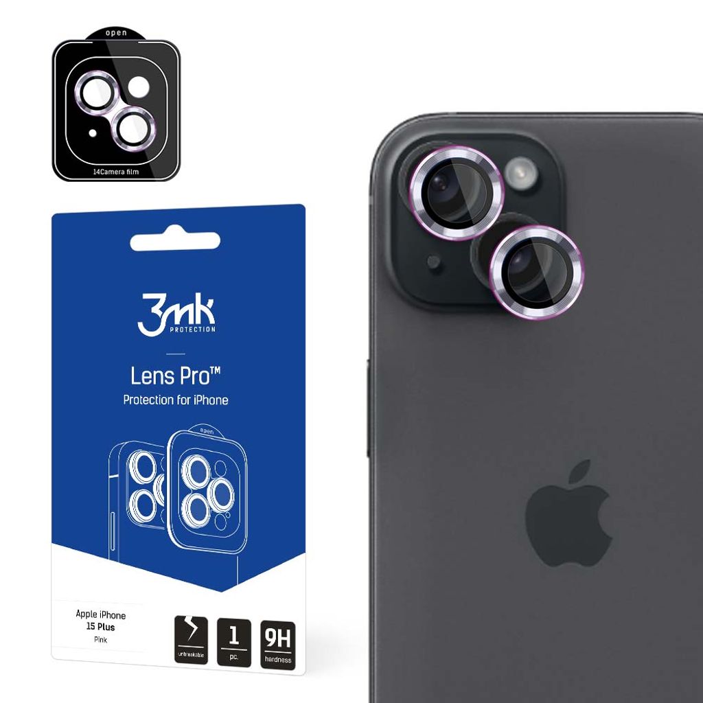 3mk Hybridglas Lens Protection Pro für iPhone 15 Plus Kamera Objektiv Kameralinse 0,04mm 9H