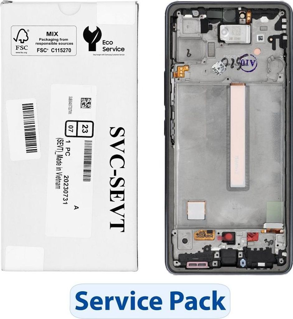 ServicePack LCD Display SAMSUNG A53 5G A536B GH82-28024A Schwarz