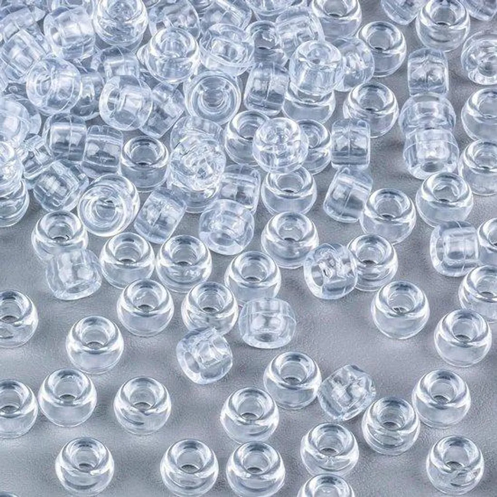 Perles en Acrylique 6x9 mm Blanc Cristal - Pack de 1000 Pièces DIY