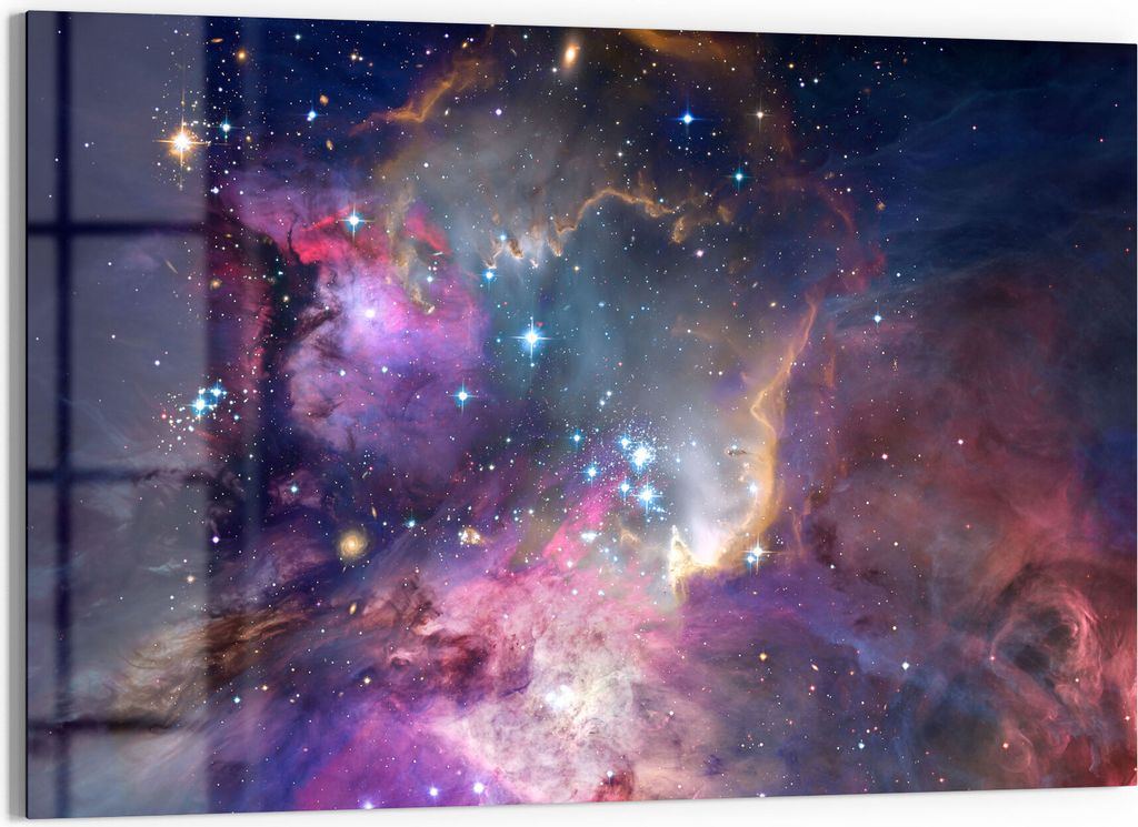 DEQORI Magnettafel Glas 60x40 cm 'Farbenfrohe Galaxie' beschreibbar Whiteboard