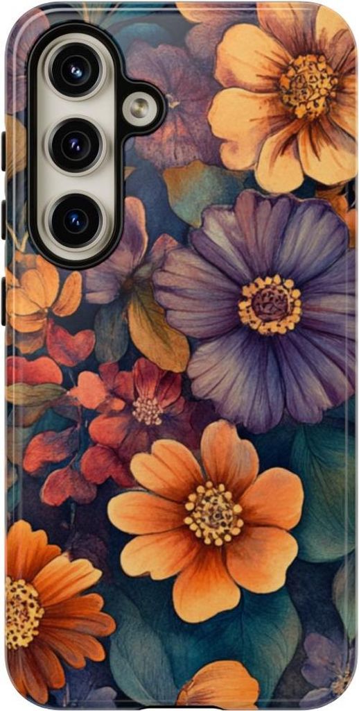 Lebhaftes Aquarell-Blumenmuster – Hülle Kompatibel mit Samsung Galaxy S24