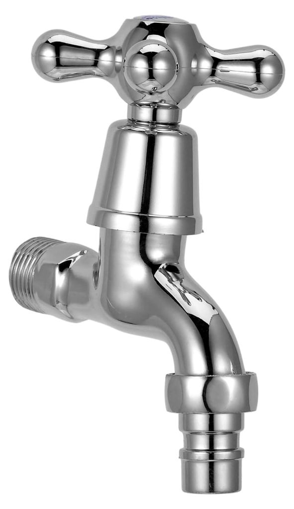 Wasserhahn für Küche und Bad, Wandmontage, Kaltwasser für Waschbecken, Garten und Waschmaschine