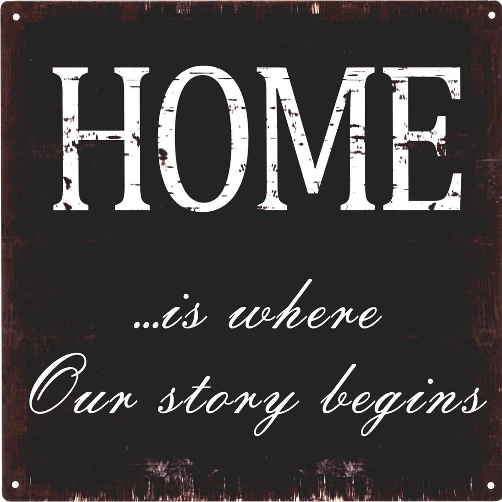 Moritz Retro Deko Blechschild Home ist where our Story Produktbild 