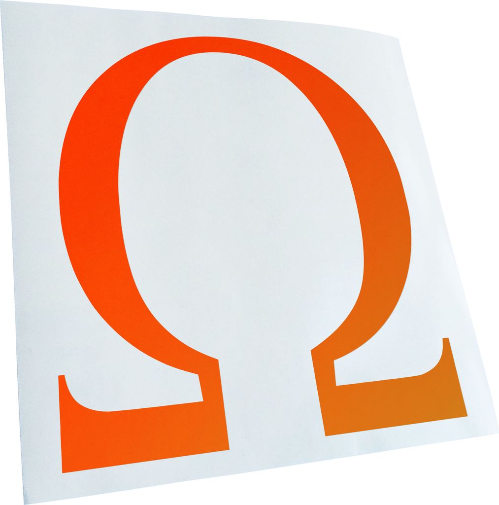 Kiwistar - Autoaufkleber - Omega Symbol Heckscheibe - Aufkleber für Auto Kfz Fahrrad, LKW, Truck Mofa