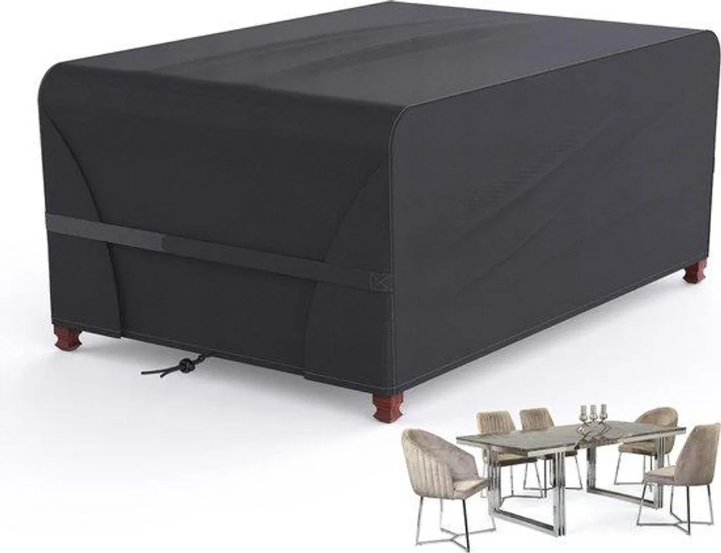 Housse salon de jardin rectangulaire 242x162x100 cm en tissu Oxford noir