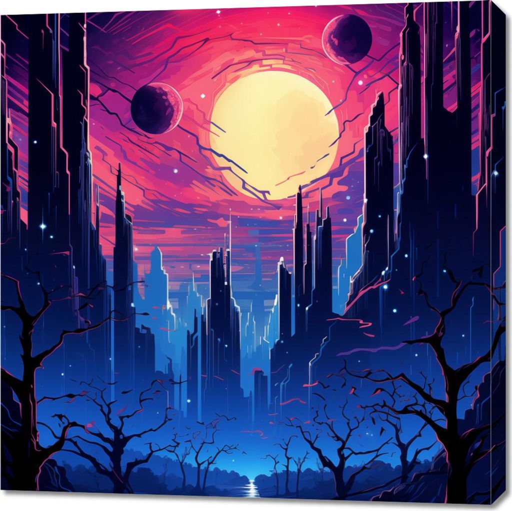 Bild 90x90cm Sternenstadt