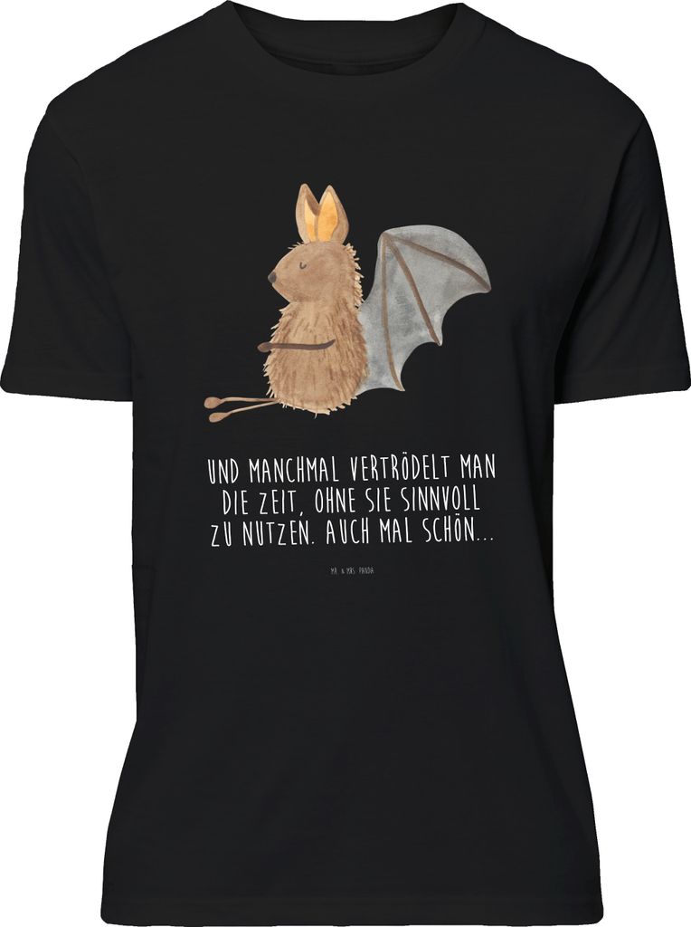 Mr. & Mrs. Panda S T-Shirt Fledermaus Sitzen - Schwarz - Geschenk, mit Spruch, Fledermäuse, Shirt, Lustige Sprüche, oberteil, Tshirt, Motivation,...