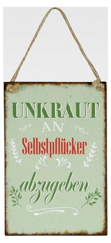 3er Set Blechschilder H15cm Garten Deko