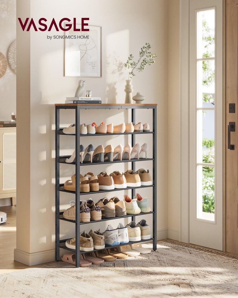 Schuhregal, Schuhablage, 6 Ebenen, große Oberfläche