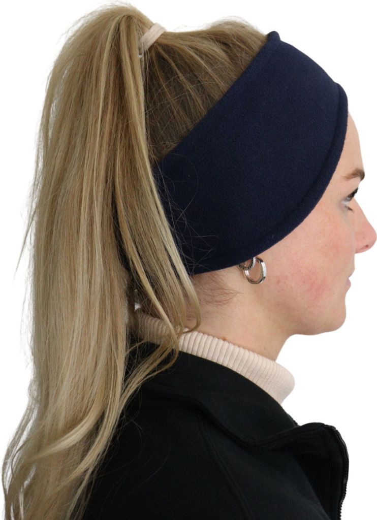 HIXA Fleece Stirnband Winter Ohrwärmer Schwarz Warmes Polyester Sport Wandern