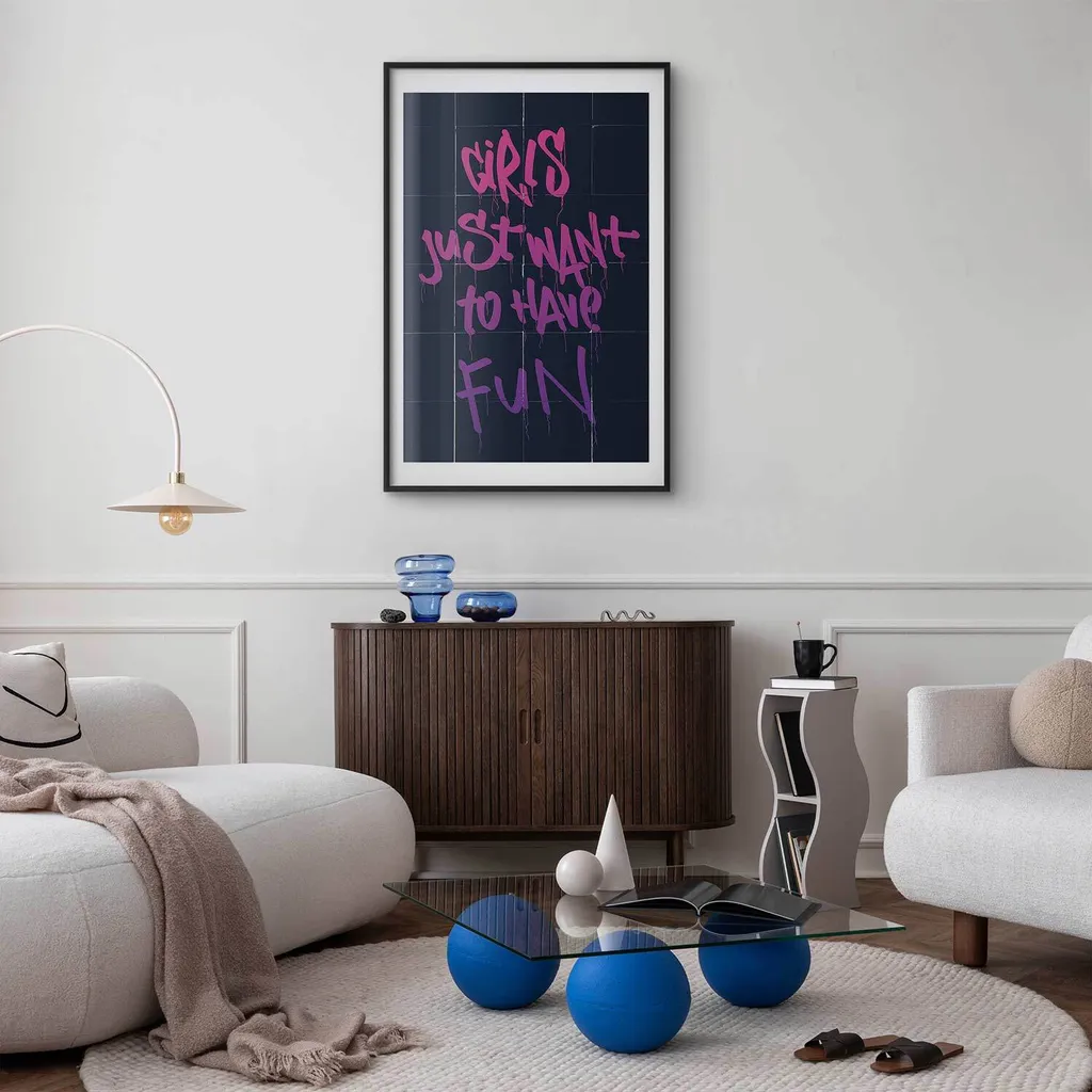 Poster per ragazze 60x90 cm con cornice nera con margine - 2