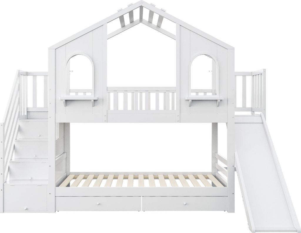 Flieks Etagenbett 90x200cm mit 2 Schubladen, Kinderbett Produktbild 
