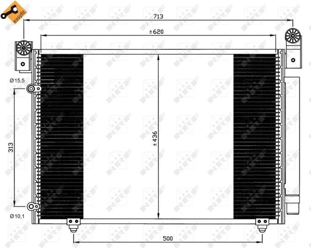 Condenseur NRF 35612 avec sécheur intégré en aluminium pour MPV II LW (LC7061480B)