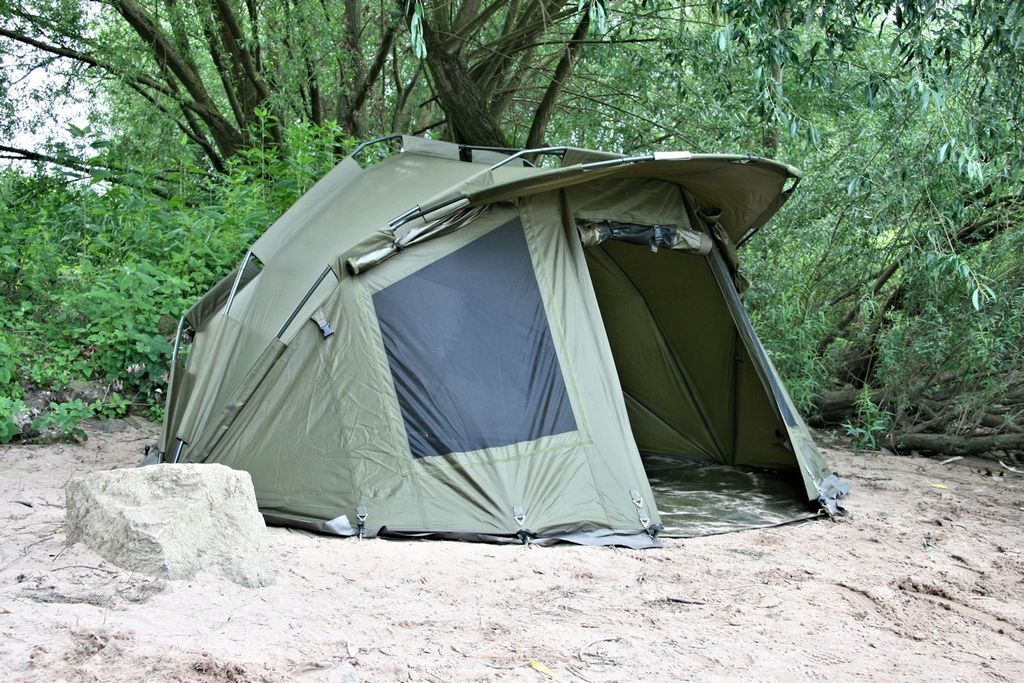CampFeuer Tente De Pêche Flash – Pour 1-2 Pers., 3,17 X 2,36 X 1,5 M, Colonne D'eau 2000 Mm, 210D Polyester, Vert Foncé
