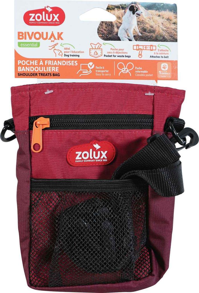 Kapsička na pamlsky BIVOUAK s popruhem červená Zolux Obrázek produktu 