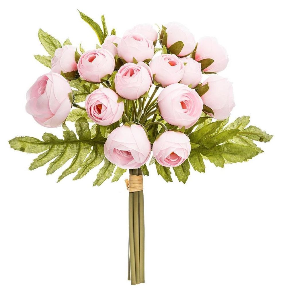 Blumenstrauß mit Kunstblumen, 18 rosa Pfingstrosen, 30 cm Produktbild 