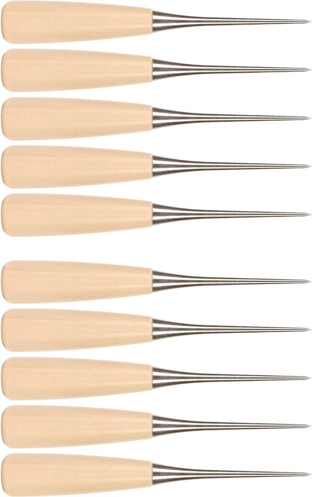 Holzgriff Prägewerkzeug Arbeitsersparnis 10 Stk Edelstahl Tragbar mit Koffer Schutz für DIY Nähen zur Markierung - Beste Qualität und Haltbarkeit