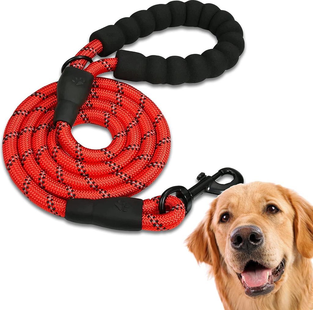 Hundeleine, starke Leine mit gepolstertem Griff für kleine, mittlere und große Hunde, (150 cm)