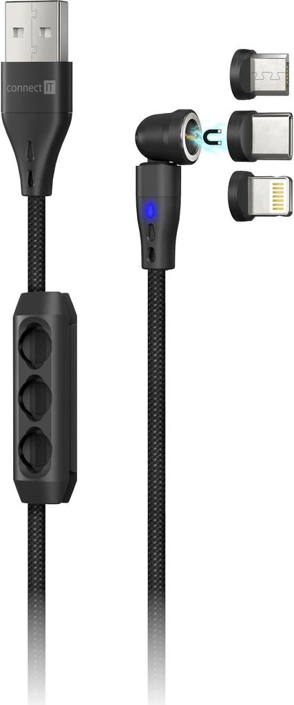 CONNECT IT Magnetische kabel PowerLink 3-in-1, USB-C / Productafbeelding 