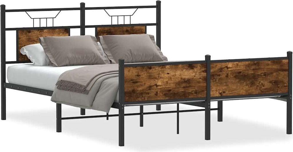 Maison Exclusive - Bettgestell ohne Matratze Räuchereiche 140x200 cm Holzwerkstoff