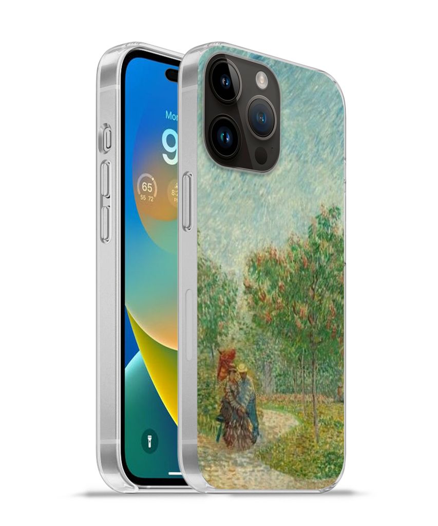 MuchoWow Handyhülle Schutzhülle Hülle für Apple iPhone 14 Pro Max Garten mit Liebenden - Vincent van Gogh Silikon Softcase Handy Hülle - Har...
