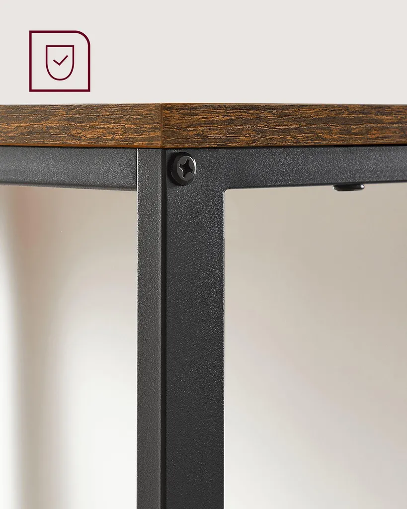 Bureau d'Angle Droit Style Industriel et Étagères de Rangement Intégrées - 6