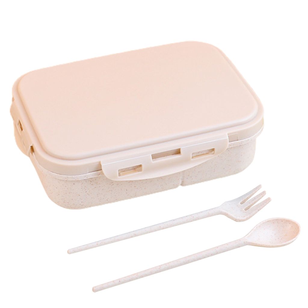 Bento-Box, auslaufsicher, stoßfest, rutschfest, 3 Fächer, langlebige Schnalle, Lebensmittelhalter, verschleißfest, tragbare Bento-Lunchbox, Schu...
