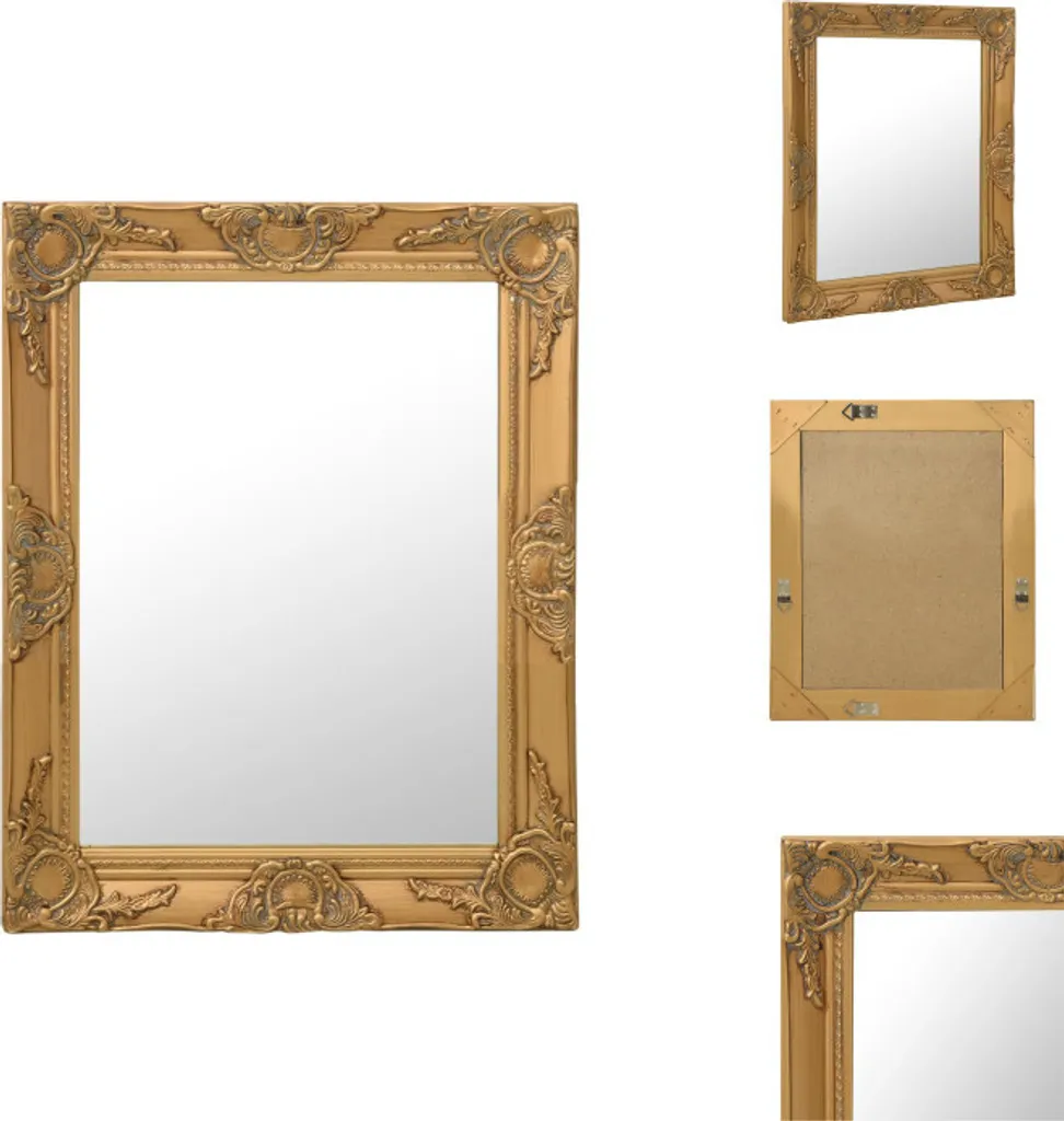 Miroir Baroque Mural Or 50x60cm - Cadre Décoratif Style Antique