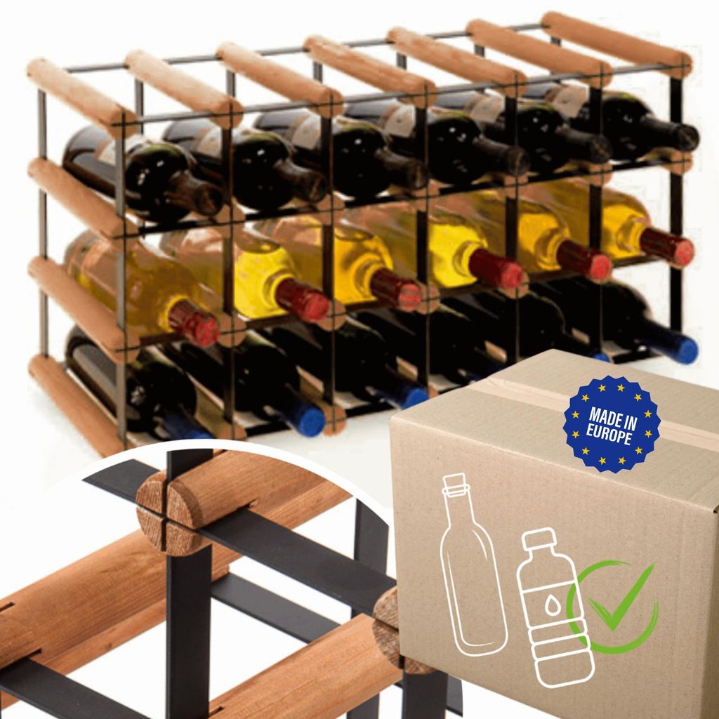 MODO24 Weinregal, 18 Flaschen, Flaschenhalter, Weinständer, Produktbild 