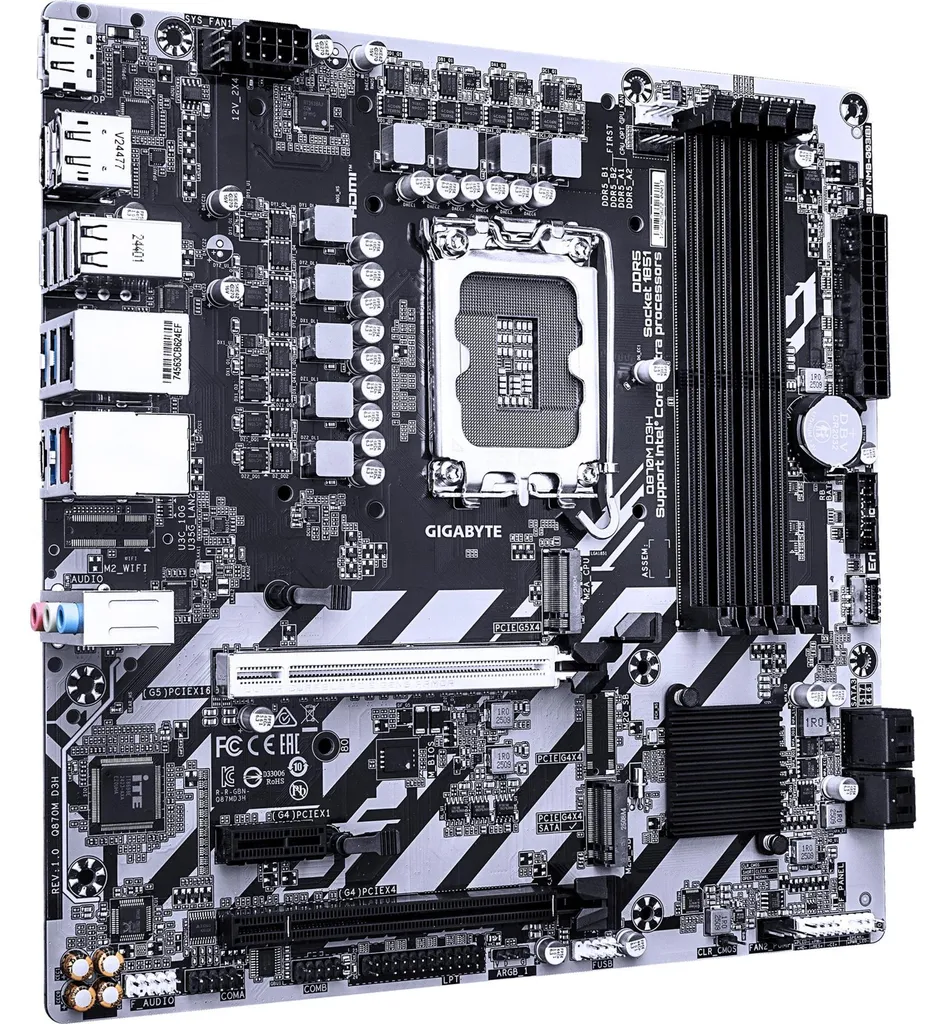 Carte mère Micro-ATX Gigabyte Q870M D3H avec socket Intel 1851