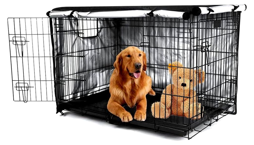 Hundekäfigabdeckung, universelle Abdeckung für die meisten Käfige (42in), wasserdicht und langlebig, 600D