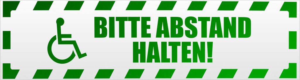 Bitte Abstand halten! Motiv 1 gestreift Magnetschild Schild magnetisch - 45cm Grün - reflektierend - Magnetfolie für Auto PKW Kfz