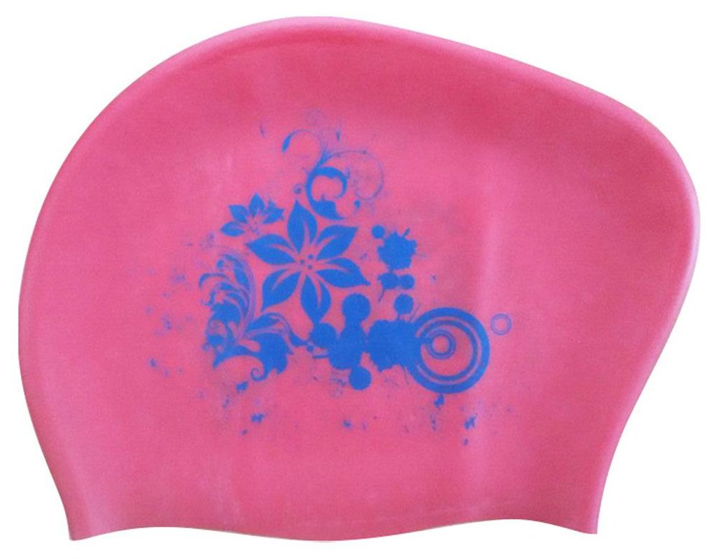 Badekappe für langes Haar, Badekappe, dehnbare und bequeme Badekappe, rot