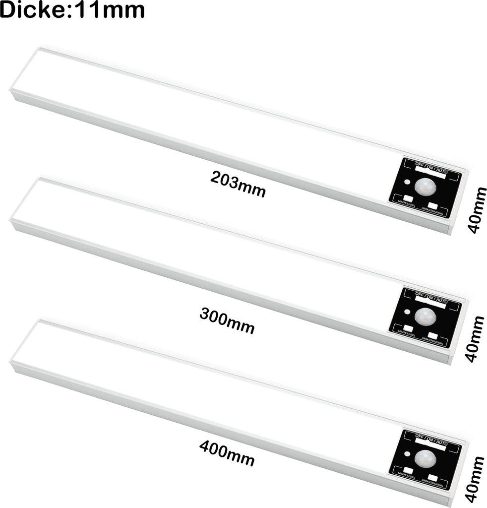 2Stück Unterschrankleuchten LED-Bewegungsmelder Licht 30CM Produktbild 2