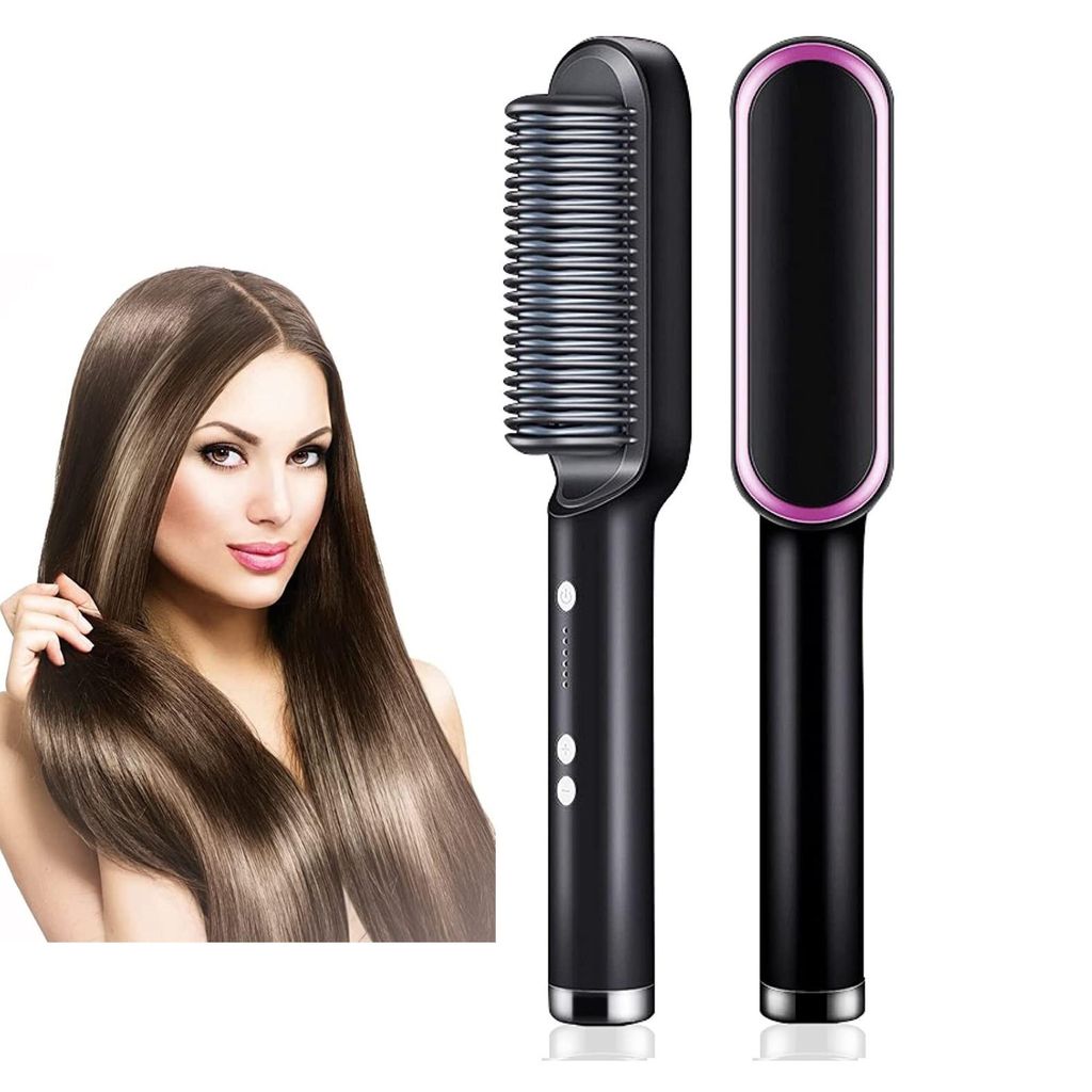 Keramische 45W Glättbürste, Glätteisen mit Bürste mit 20s Aufheizzeit, Elektrische Haarbürste - LISSEYA