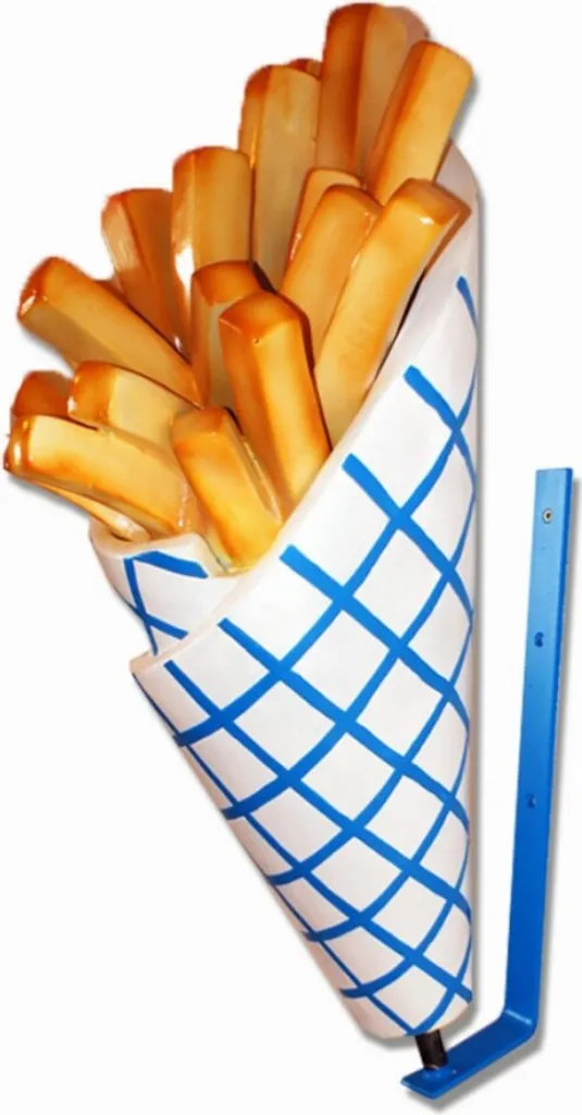 Cornet de frites géant 70cm résine haute résistance finition brillante