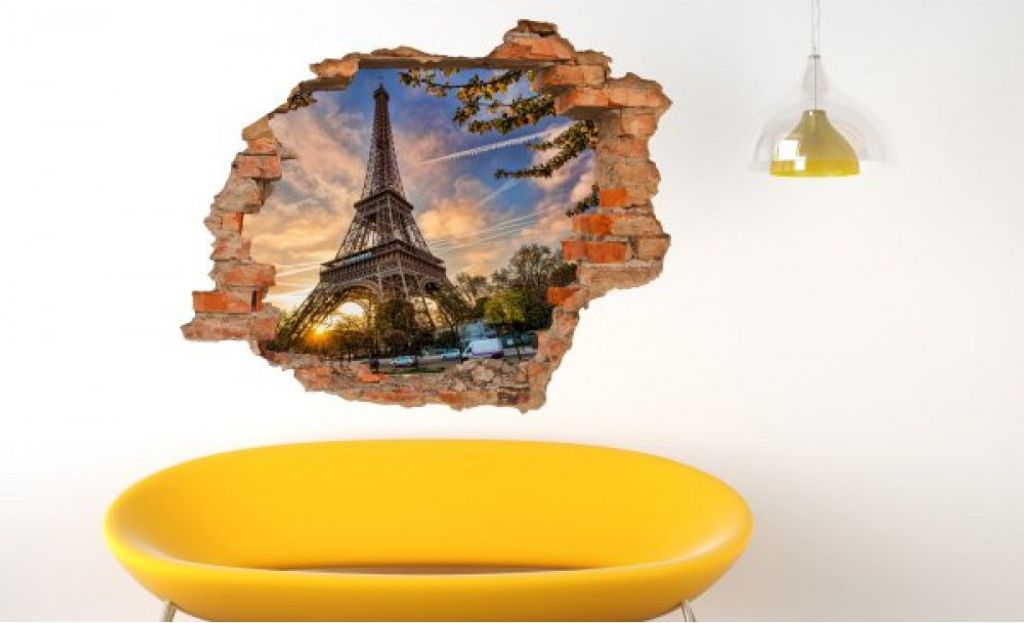 Wandbild Paris Sticker 3D Foto Tapete Wandtattoo ca. 125x100 cm #1480