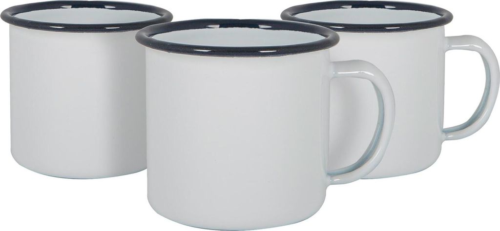 Argon Ta Weiße Emaille-Espressotassen - Stahl Outdoor-Camping-Tee-Kaffeetasse - 130ml - Navy - Packung mit 12