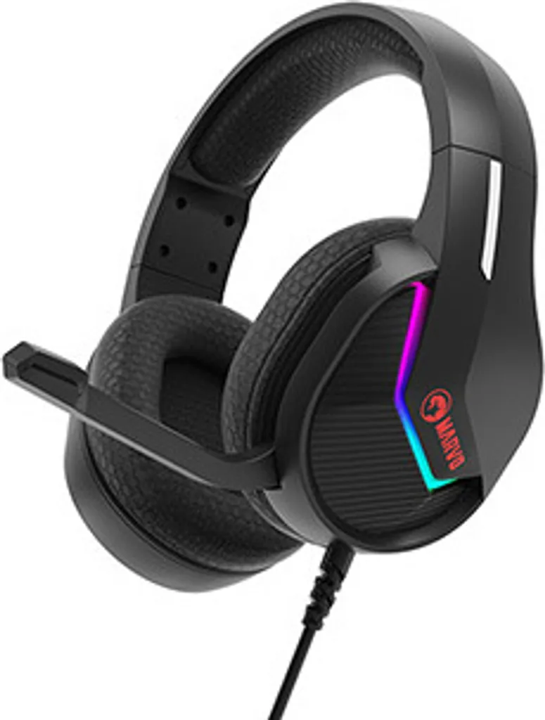 Marvo H8618, cuffie con microfono, controllo del volume, nero, 2.0, retroilluminato, USB