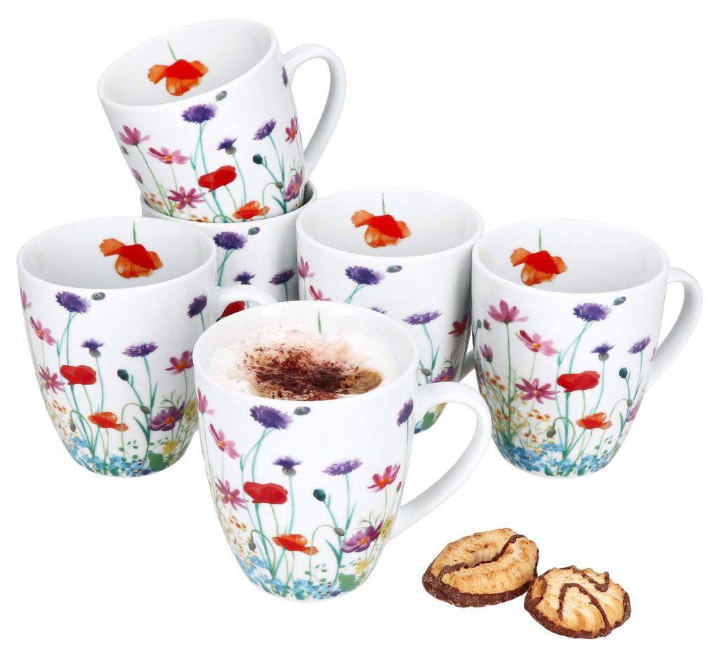 zestaw 6 kubków do kawy Marie 320ml porcelanowe kubki 6 Zdjęcie produktu 