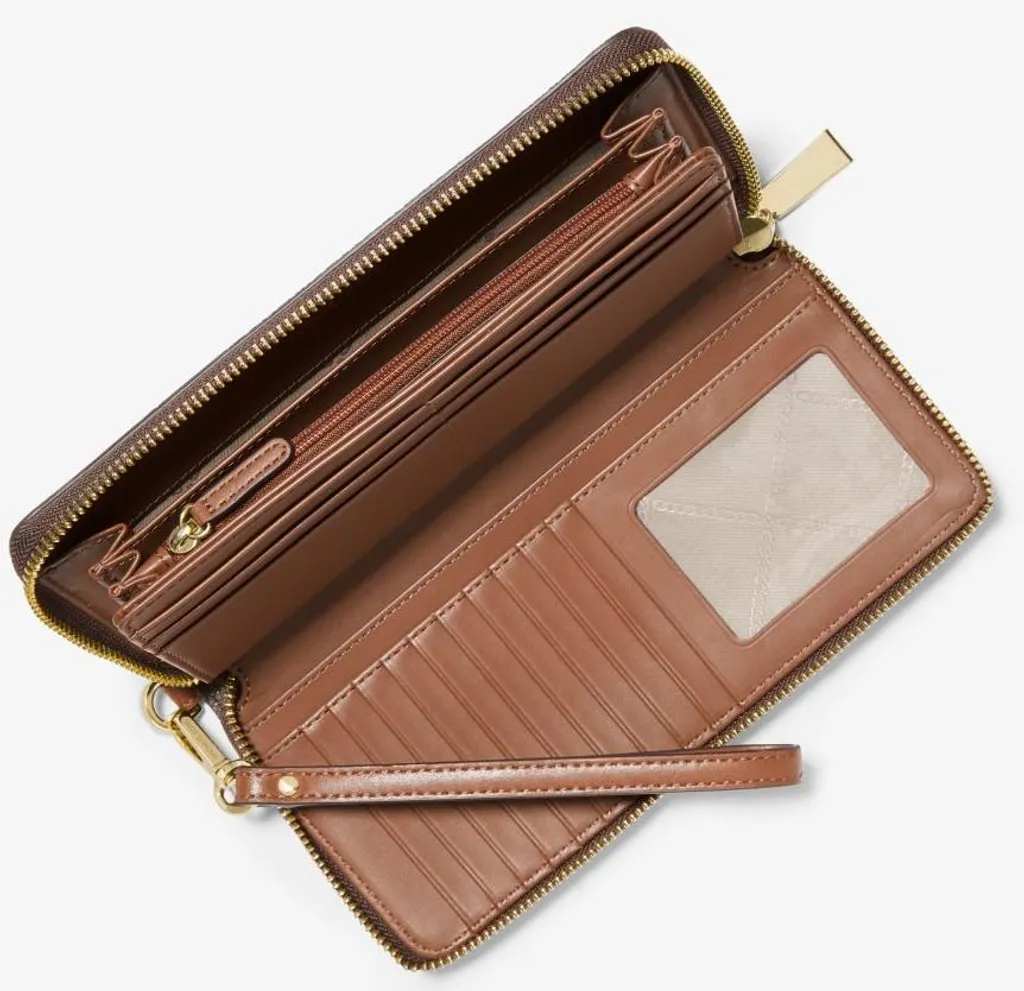 Portefeuille Michael Kors Continental Marron avec Multiples Rangements