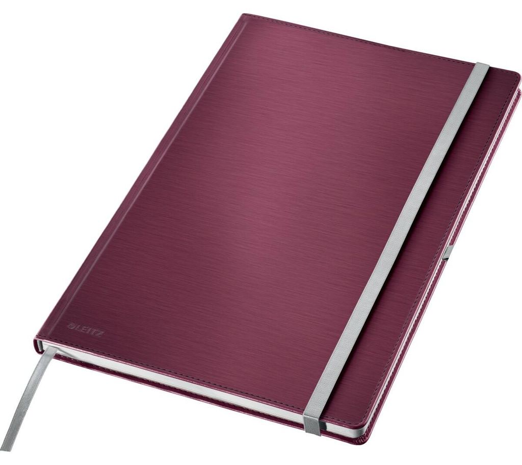 Notizbuch Style HC A4 kariert granat rot