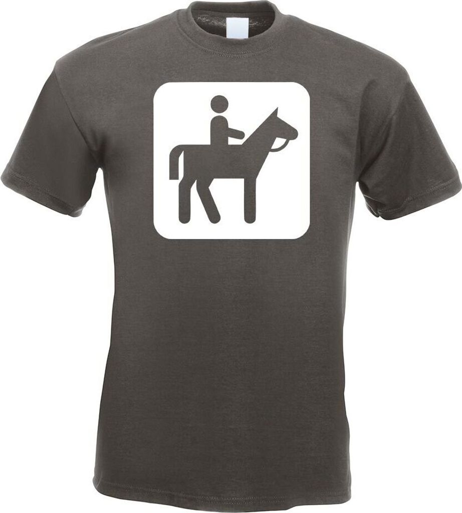 Kiwistar - T-Shirt - Graphit - Pferdewandern Piktogramme Herren Funshirt Bedruckt Design Sprüche Spruch Motive - mit Motiv Bedruckt - Funshirt Des...