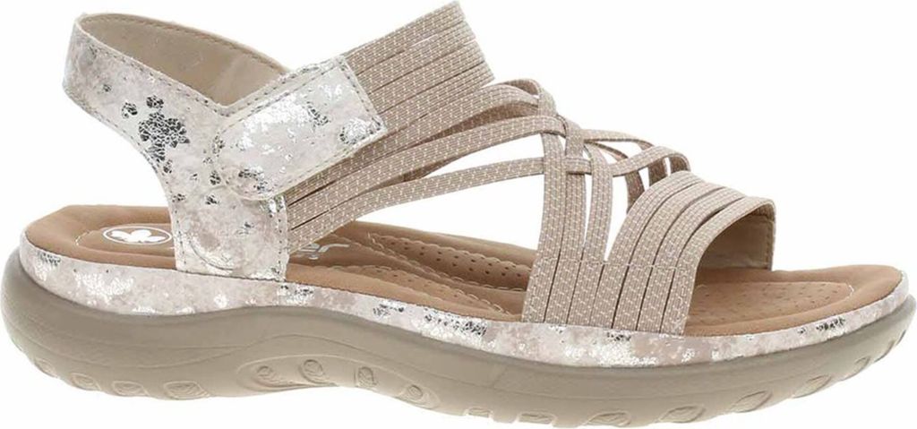 Rieker Damen Trekking Sandale beige metallic