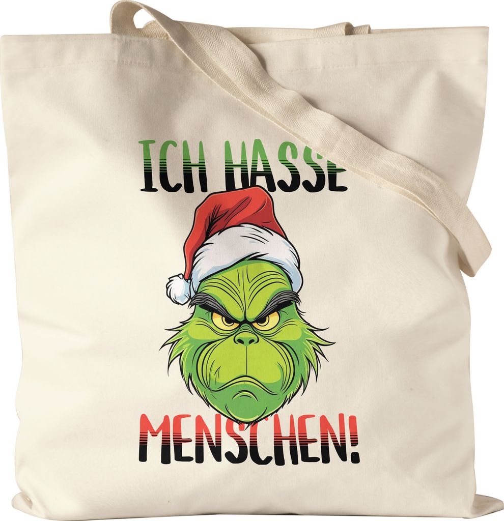 Ich Hasse Menschen Jutebeutel Anti Weihnachten Ich hasse Weihnachten Mi Mi Mi Halts Maul