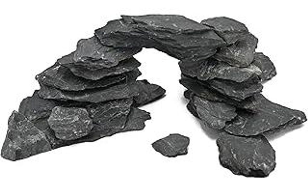 Natürliche Schiefersteine 2,3 kg – Schwarze Schieferplatten für Aquarium, Terrarium & Reptilien, Aquascaping Deko, Feengarten, 8–20 cm