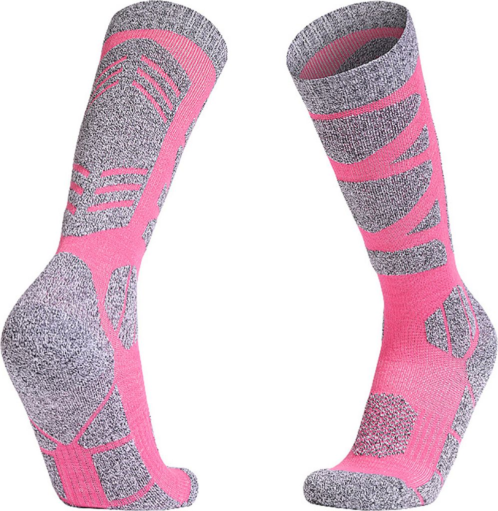 1 Paar Damen-Winterskisocken, lange Thermo-Baumwollsocken, schweißabsorbierend, bequem, verdickt, für Outdoor-Sport, zum Skifahren, Wandern, Lauf...