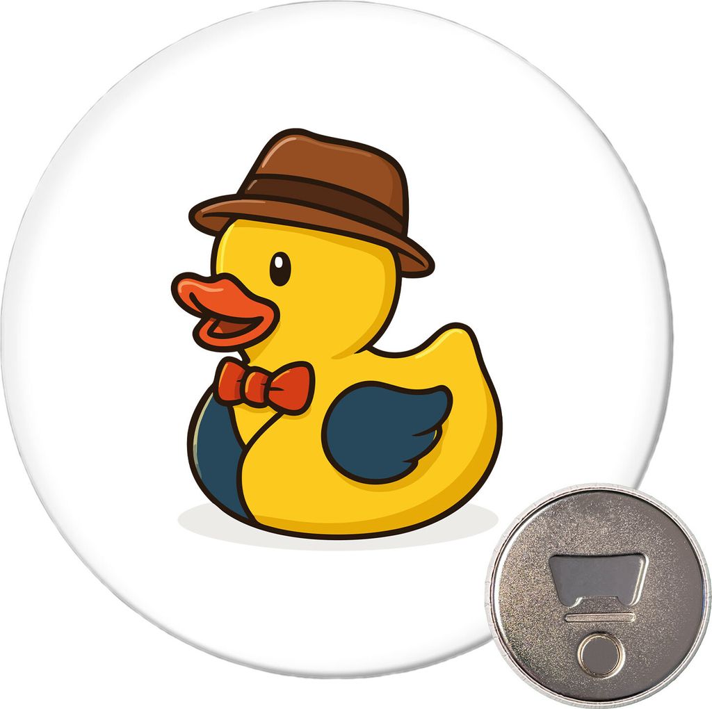 Huuraa Magnet Quietscheente Verkauf Comic Gummiente 59mm Kühlschrankmagnet rund Flaschenöffner Geschenkidee