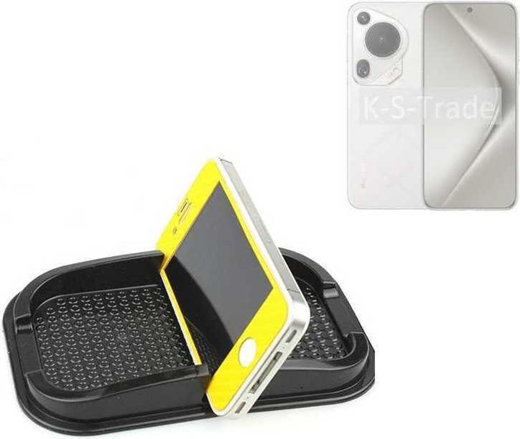 K-S-Trade Auto Anti Rutsch Matte Smartphone-Halter kompatibel mit Huawei Pura 70 Pro Haft Pad Armaturenbrett Handy-Halterung Silikon